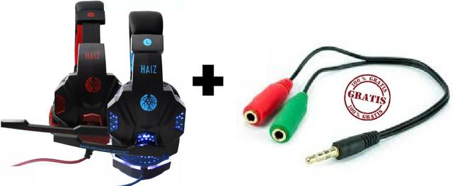 Headset fone Gamer com Led e fio corda