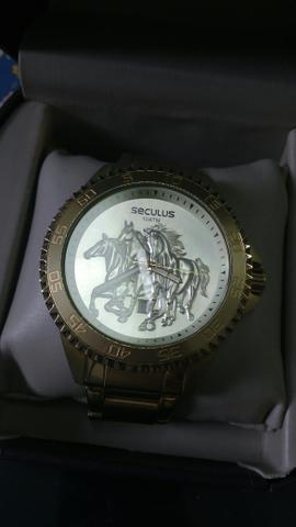 Relógio banhado a ouro original Seculus - Foto 2