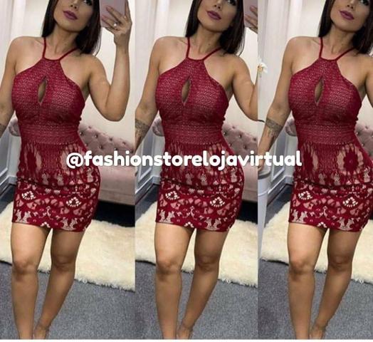 Vários modelos de vestidos de festa em renda tam único com bojo - Foto 6
