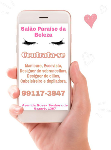 Contratamos manicure e depiladora