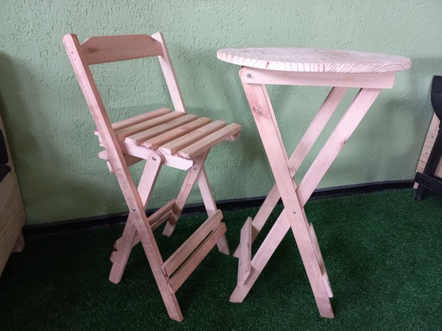 Mesa Bistro? retrátil de madeira para bar 