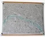 Quadro Plan du Centre de Paris a voi D'oiseau - C70cm x L99cm x A4cm