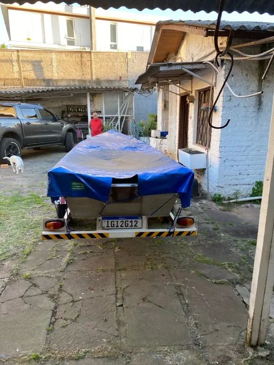 Barco alumínio com carreta rodoviária - Foto 4