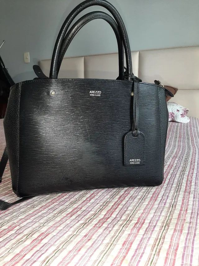 Bolsa Arezzo original couro preto Bolsas malas e mochilas