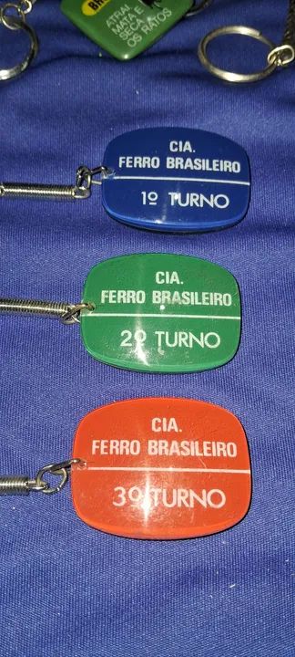 Chaveiros antigos da Cia. Ferro Brasileiro - 1º, 2º e 3º turno