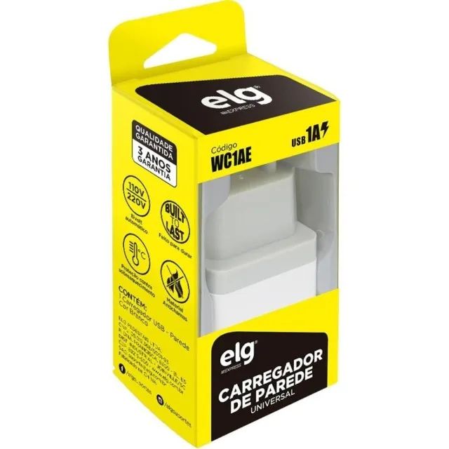 Carregador Parede Universal Usb 5v 1a Bivolt ELG Wc1ae  - Foto 5