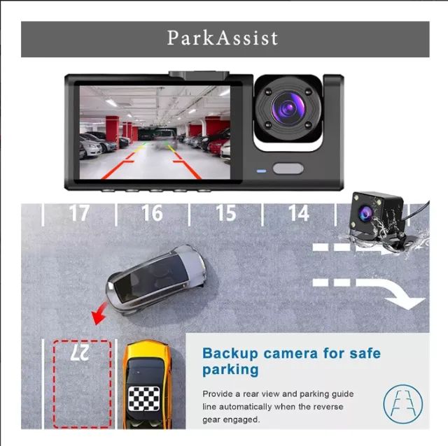 Câmera Veicular  Dash De 3 Canais Hd 1080 - Foto 4