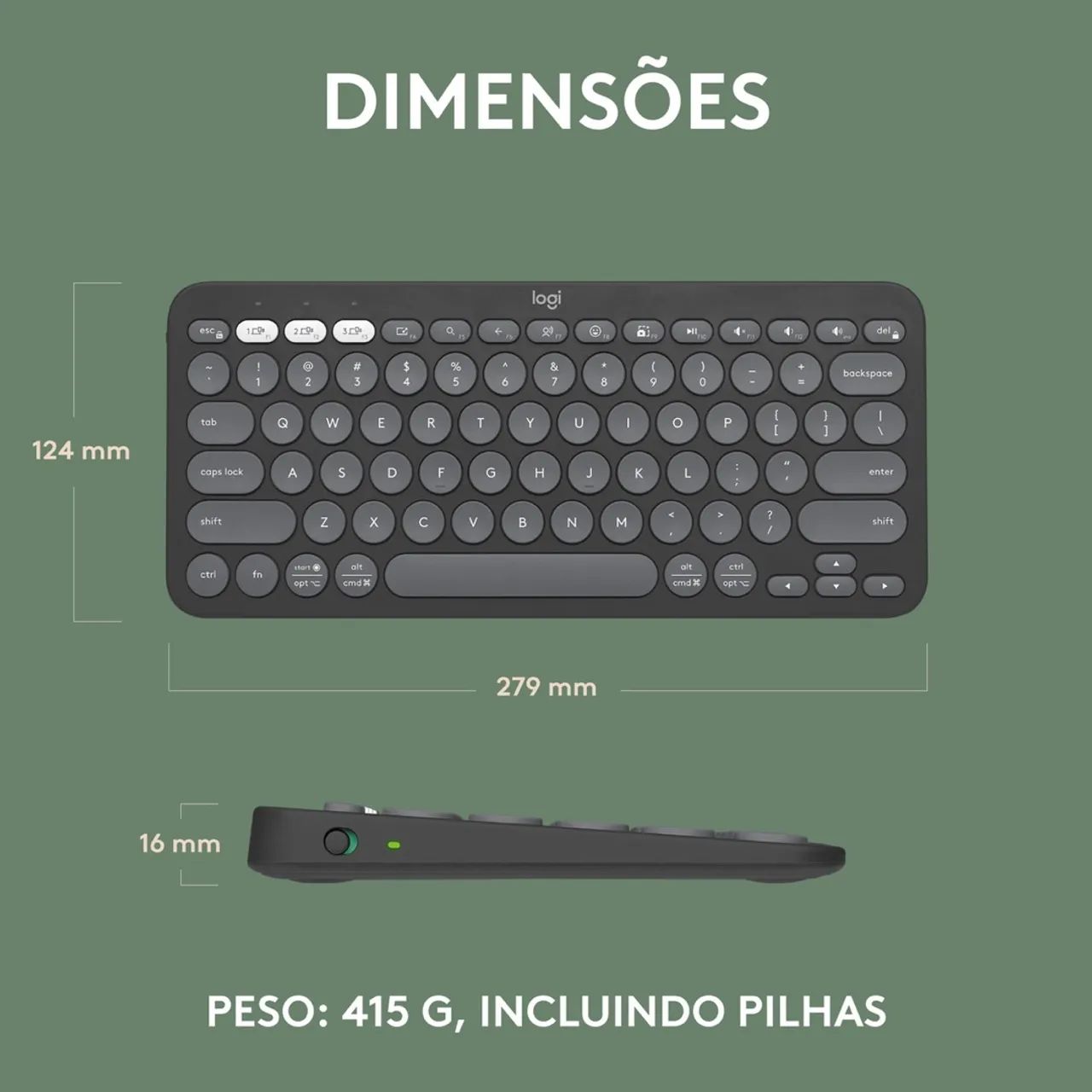 Teclado Logitech Pebble Kits 2 K380s - Foto 4