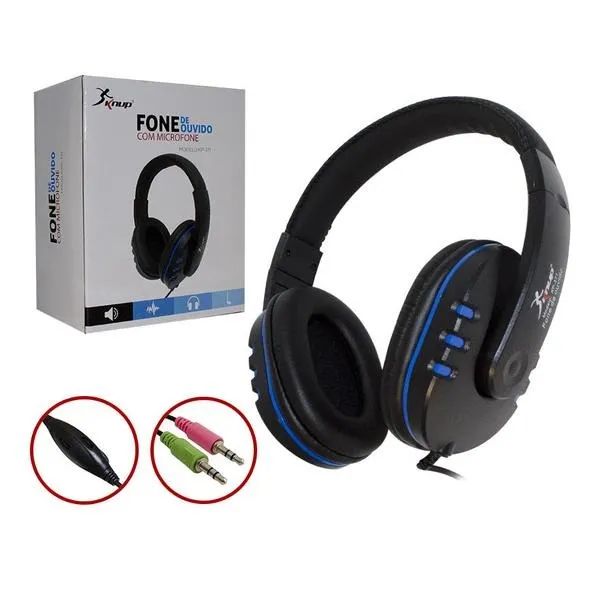 Fone De Ouvido Headphone Gamer C/ Microfone Kp-371
