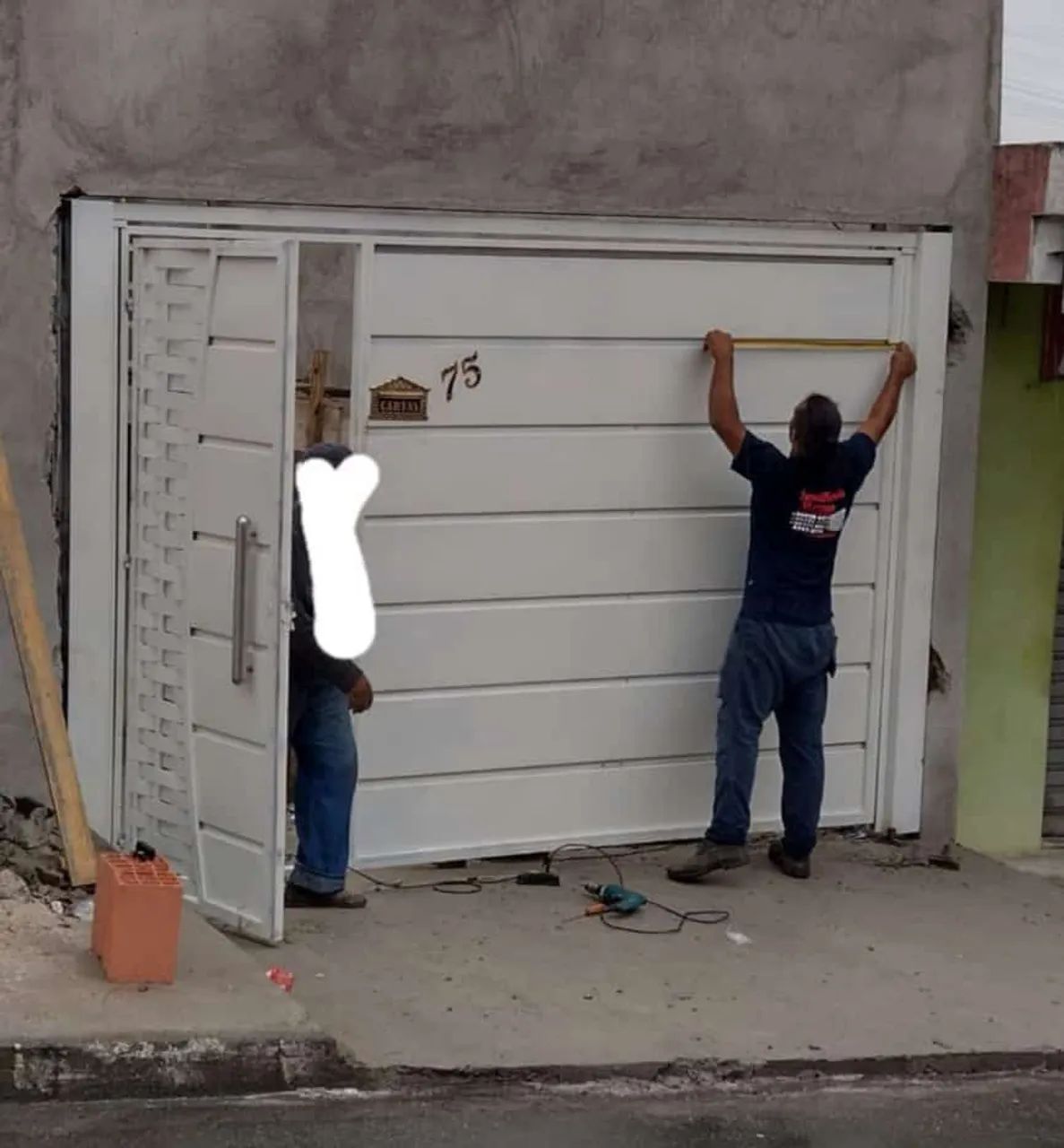 Portão Basculante para Garagem 3.00x2.50 Ferro Galvanizado 