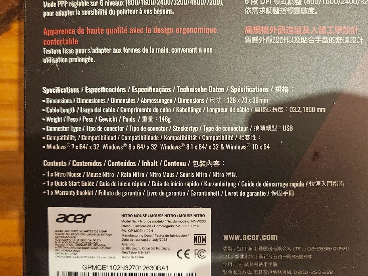 Mouse Gamer Acer Nitro Mouse NMW200 - Foto 5
