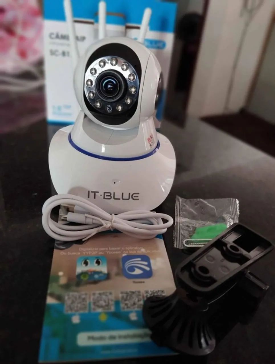 Camera tres antenas para uso abrigado, interno ou externo app Yoosee