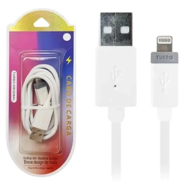 Cabo USB Lightning Turbo Celular iOS 1 Metro iPhone Carga Rápida - Foto 2