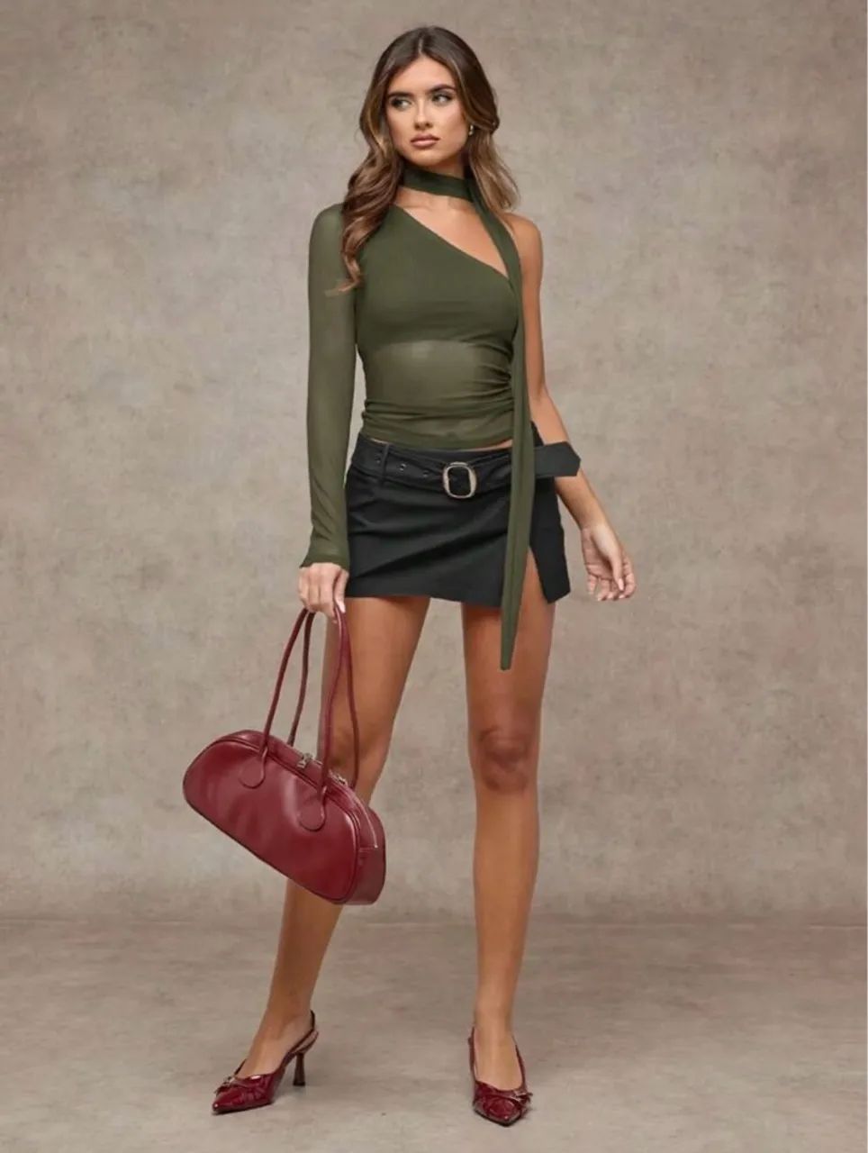 Blusa Verde Militar Moderna Slim - Foto 2