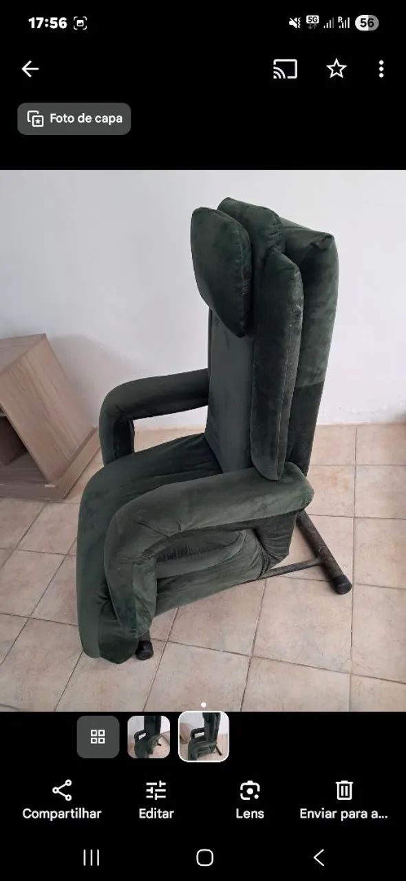 Poltrona Reclinável Verde Massageadora - Foto 2