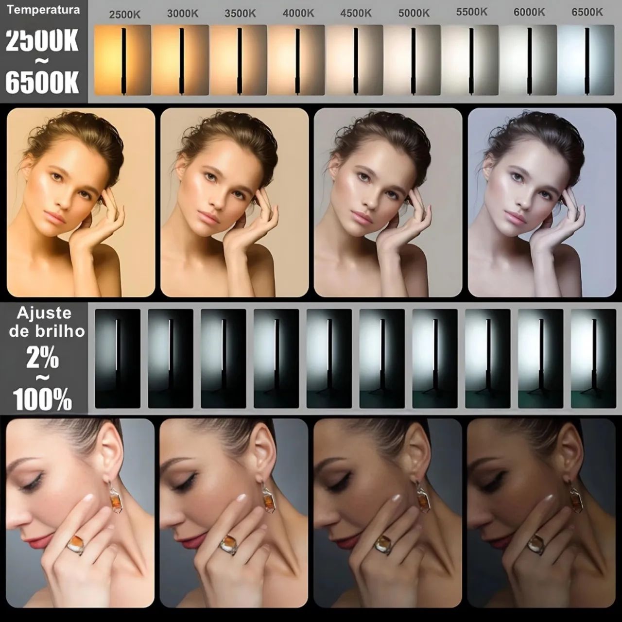 Bastão de Led profissional Luxceo P520 com 18w e 36w de potência, Autonomia de até 2h - Foto 3