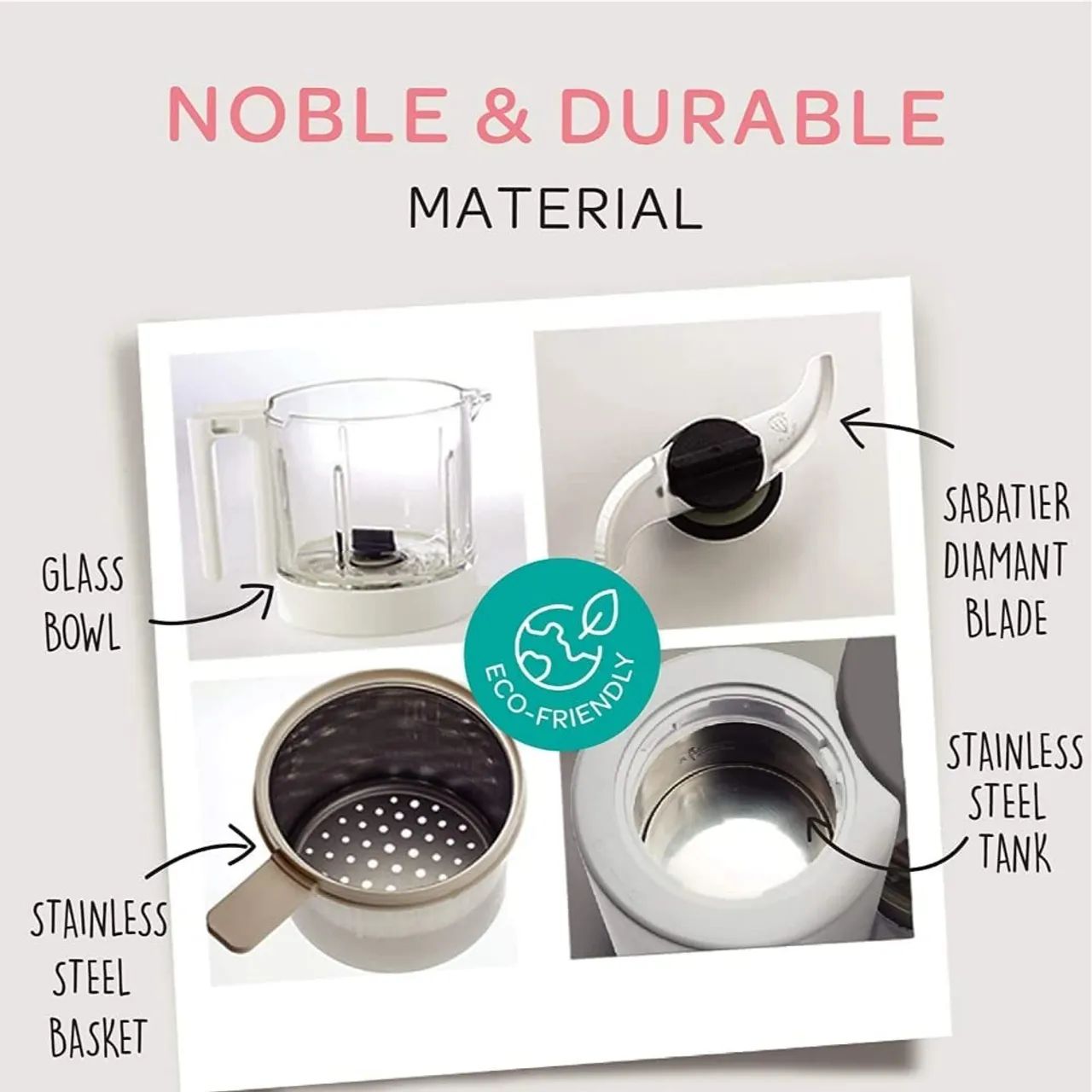 NOVO Béaba Babycook Neo Processador de Alimentos Cozimento a Vapor Cinza/branco - Foto 4