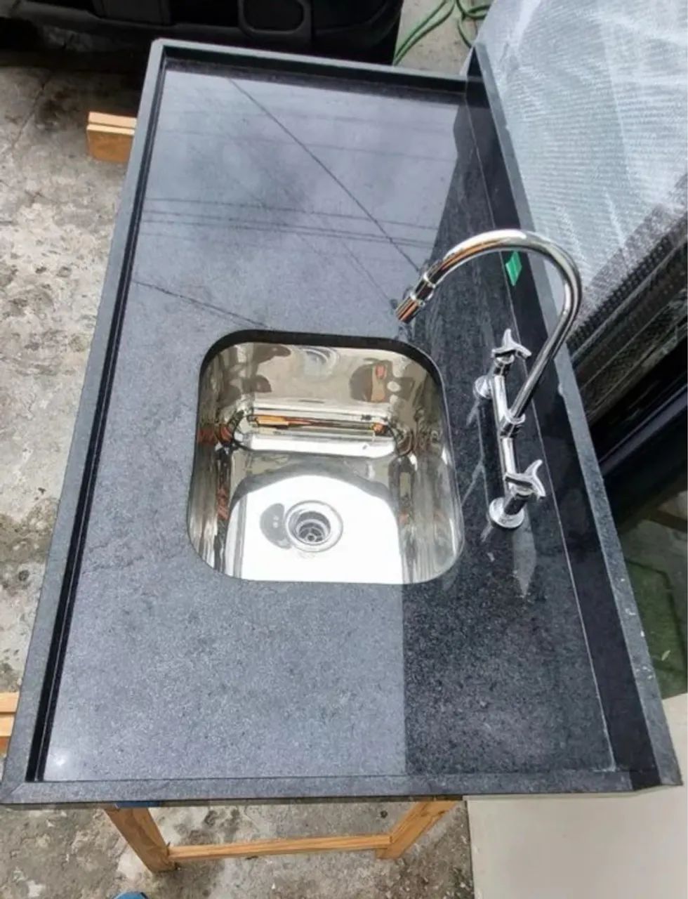 Pia de cozinha pedra São Gabriel com Cuba de aço inox  - Foto 3