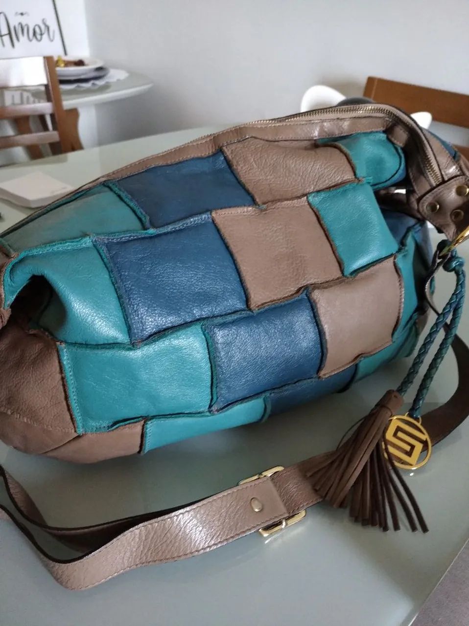 Bolsa em couro legítimo multicores da marca Smart adulto - Foto 3