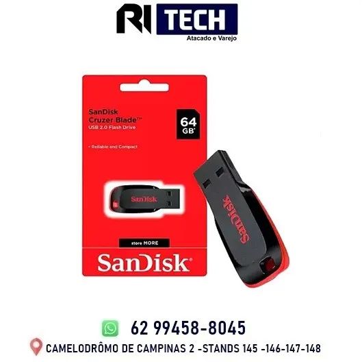 Pendrive 64 GB 2.0 Cruzer Blade Sandisk USB