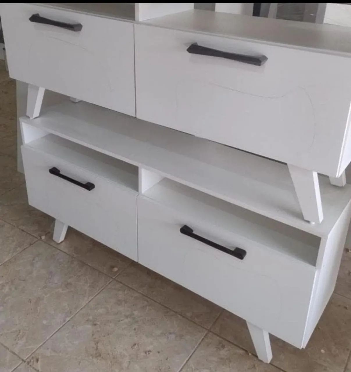 Rack moderno branco com gavetas e design clean - Foto 5