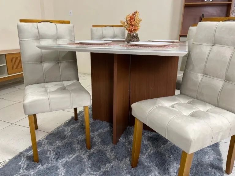 Mesa de Jantar 1.20×0.90 Com 4 Cadeiras- Entrega Rápida - Foto 3