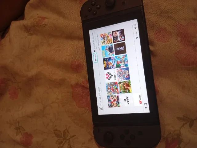 nintendo switch v1 desb,cartao sd de 256gb com caixa - Foto 3
