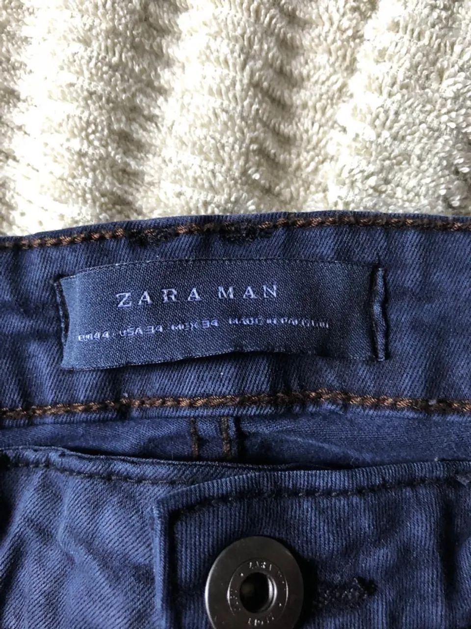 Calça Sarja Zara Azul Marinho - Foto 2