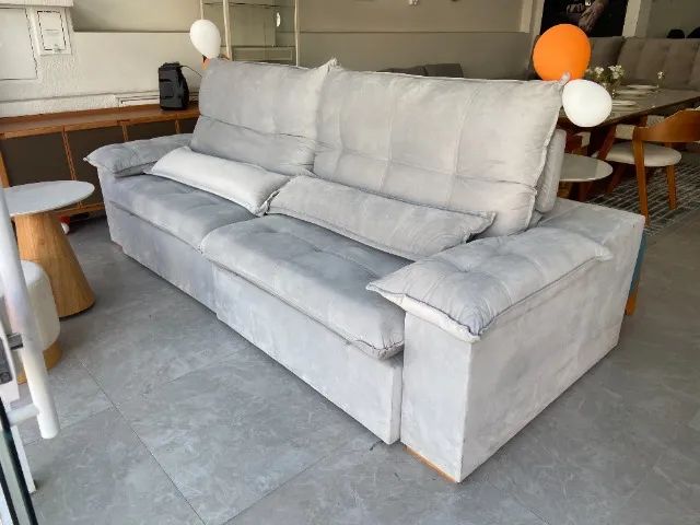 Sofá com Molas Ensacadas, Retrátil e Reclinável no Veludo ? Qualidade Garantida!