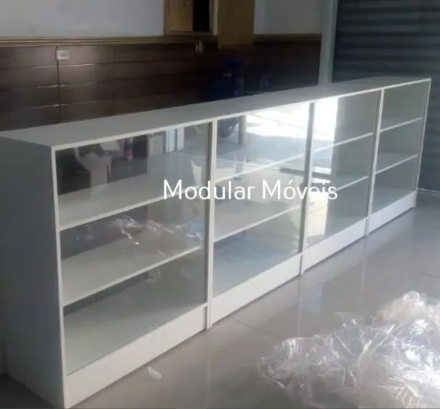 Kit 4 Balcões Vitrine - MDF Branco