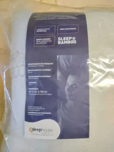 Travesseiro Sleep House Bamboo 60x40 18 Altura Novo Lacrado - Foto 2