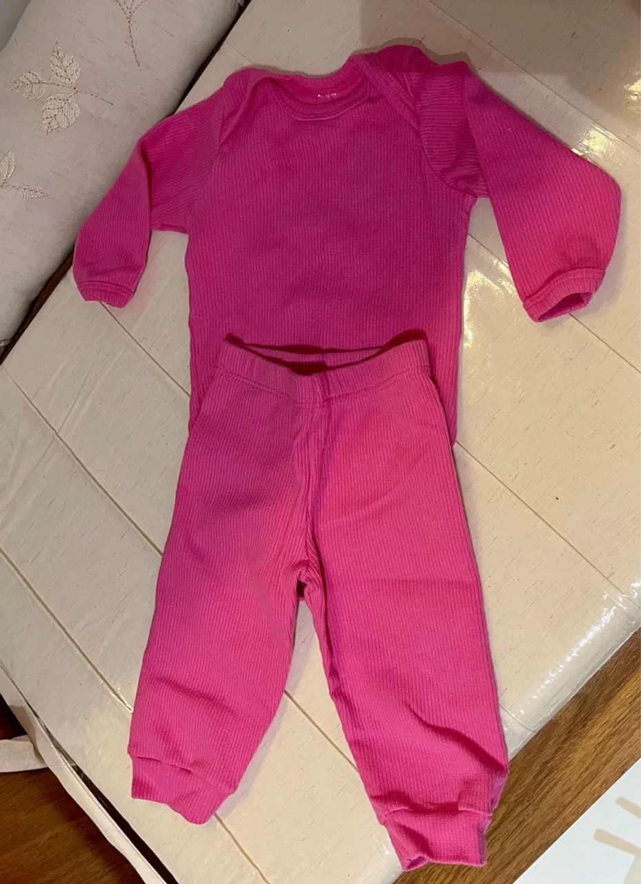 02 Conjuntos de Body Rosa e Lilás para bebê menina