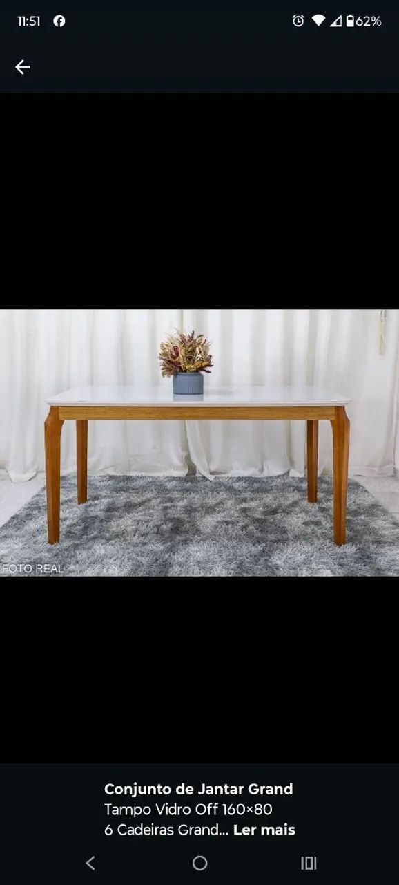 Mesa de Jantar 6 Cadeiras - Madeira Maciça - Foto 3