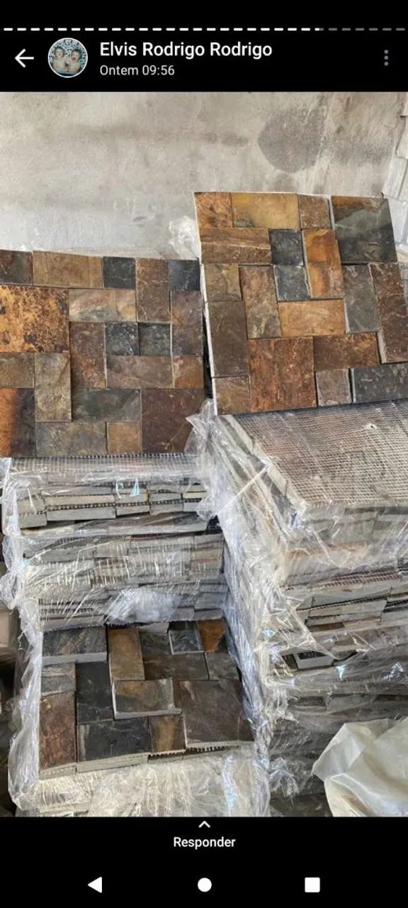Pedra ferro na placa 30x30 em mosaico 