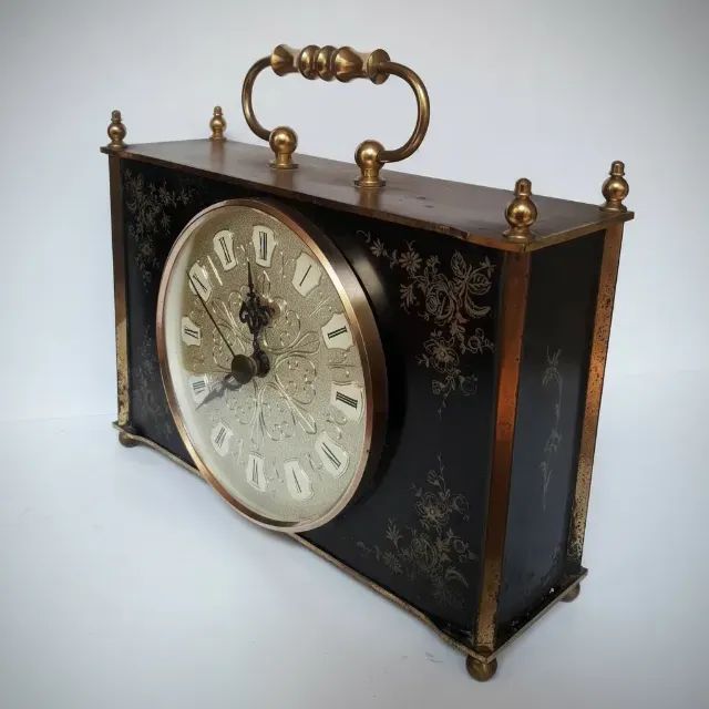 Relógio de Mesa Junghans (Alemão) Cx. Metal Maciço. Made in Germany - Foto 2