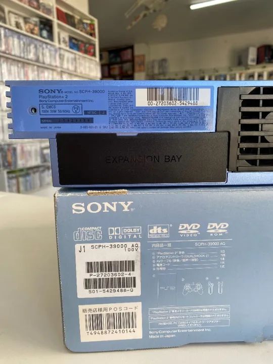CONSOLE PLAYSTATION 2 AQUA BLUE SCPH-50000 (JPN) NA CAIXA