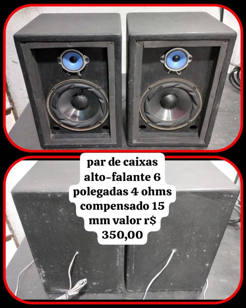 Par de Caixas Acústicas 6 Polegadas 4 Ohms