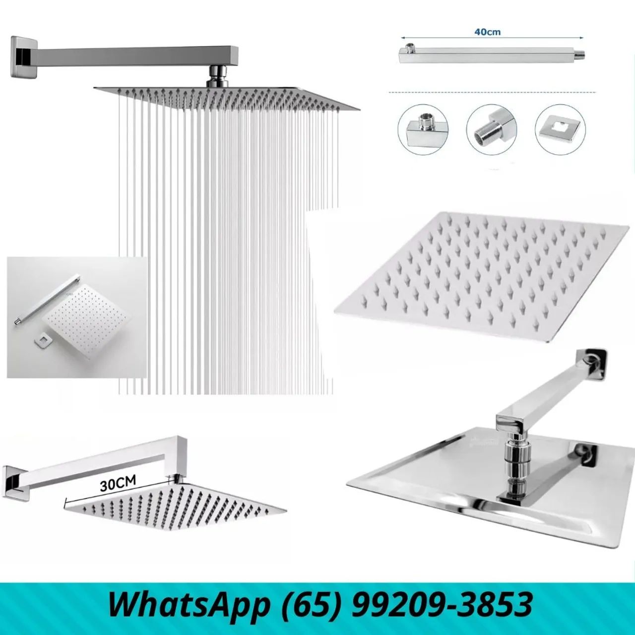 DUCHA FRIA Chuveiro Quadrado 30cm - INOX 