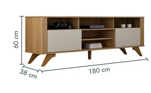 Rack Bancada Pés Madeira P/TVs Até 65 Polegadas 1.80M. Produto Novo Direto de Fábrica. - Foto 4