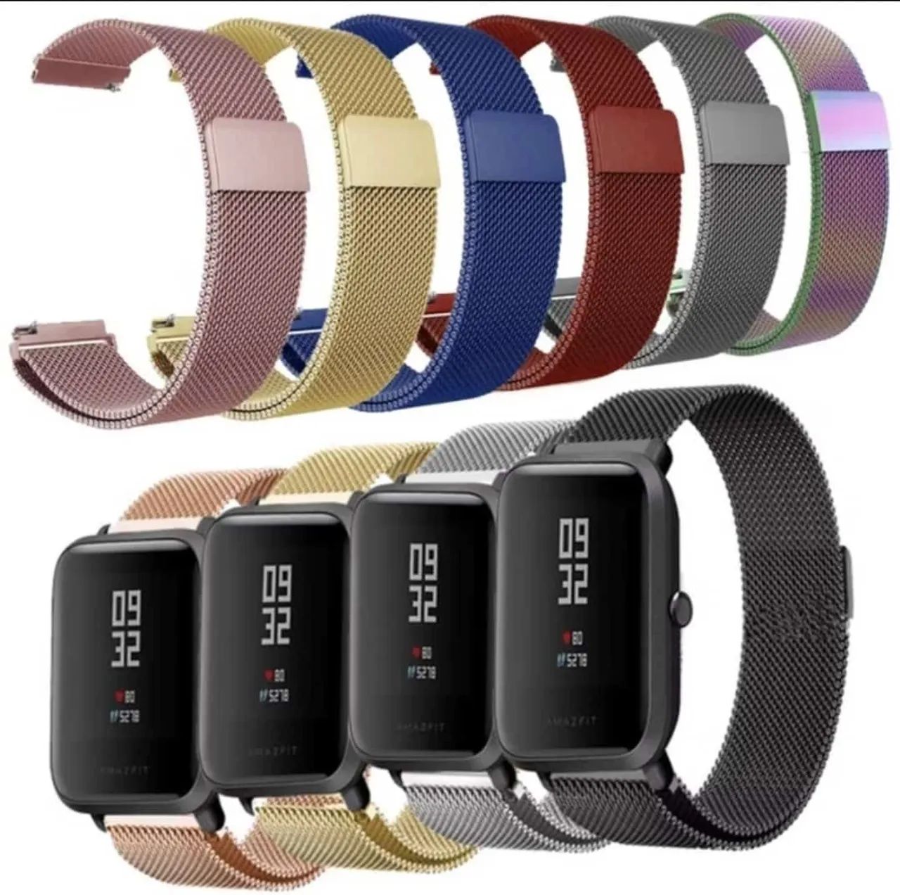 Pulseiras de Aço Inoxidável para Xiaomi Mi Band 4/5/6