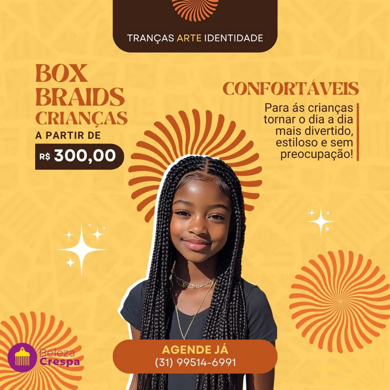 Box Braids para Crianças a partir de R$300,00