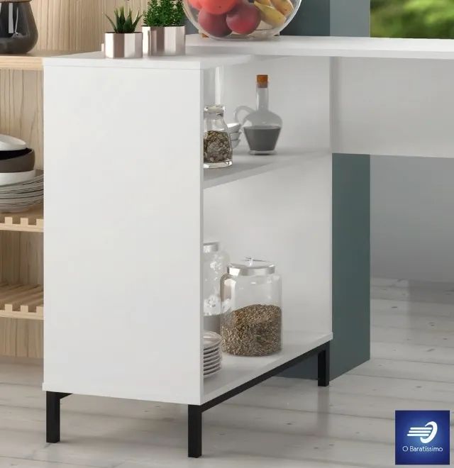 OFERTA Mesa de Computador com Pés em Metal 2 Nichos - Foto 4