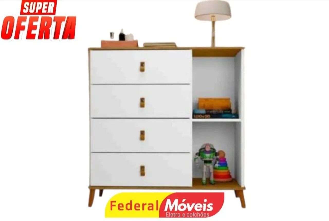 Cômoda 4 Gavetas e 1 Porta Nova - Compacta, Moderna e Completa - Foto 2