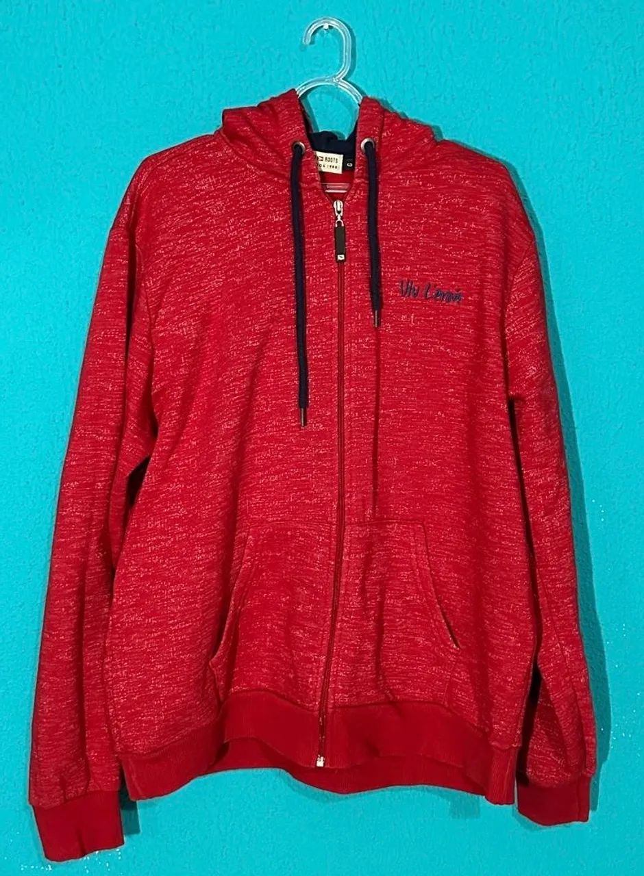 Blusa de moletom VivLeroa vermelha mesclada 