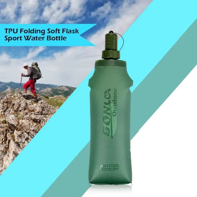 Garrafa de água dobrável, ideal para esportes ao ar livre camping Caminhadas. 250ml - Foto 2