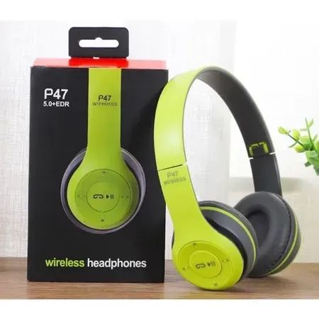 Fone de Ouvido Bluetooth P47 Sem Fio Rádio FM C/Entrada Cartão SD Dobrável64595542792195124