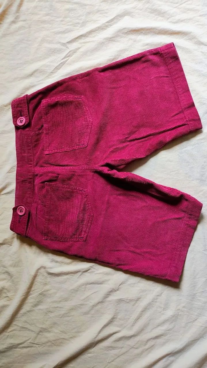 Short Checklist, de veludo cereja com detalhes - Foto 2