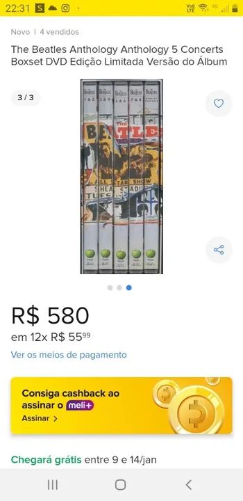  5 Concerts Boxset DVD Edição Limitada Versão do Álbum The Beatles 