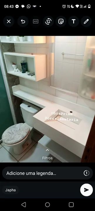 Pia com cuba esculpida em porcelanato  - Foto 2