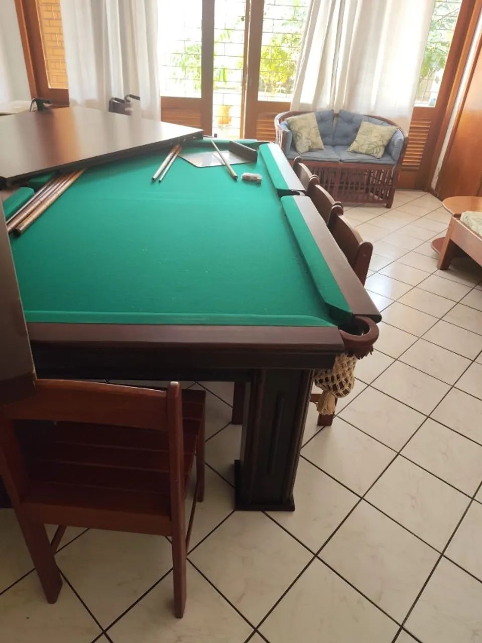 Mesa de Sinuca com Tampa para Mesa de Jantar - Usada - Foto 2